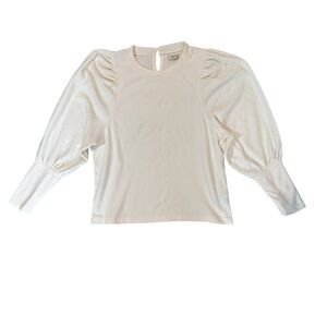 Womens Madewell Ivory Puff Sleeve Top Size Medium